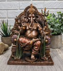 Ebros 8.25 Inch Ganesha on Throne Mythological Indian Resin Statue Figurine