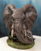 Noble Guardian Safari Elephant Protecting Calf by Green Grasslands Statue 12" H