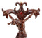 Faux Mahogany Wood Finish Large Jesus Christ Crucifix With Stand Statue 23"Tall