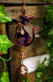 Stained Glass Feline Love Purple Slinky Cat Wind Chime Suncatcher Garden Patio