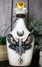 Wicca Black Skull Moth Crescent Moon And LED Witch Eyeball Faux Potion Bottle