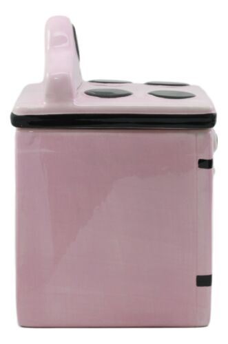 Ceramic Vintage Pink Oven Cookie Jar With Seal Tight Lid Old Fashioned Retro - Ebros Gift