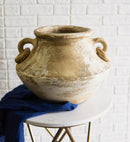 Vintage Earthenware Rustic Terracotta Vase Pot With Decorative Handles 13.5"W