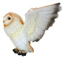 Realistic Woodlands Wildlife Common Barn Owl Bird Spreading Its Wings Statue 8"W