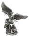 Ebros Pewter Archangel Saint Michael Slaying Satan Statue 4.5" Tall Guido Reni Inspired Catholic Decor Battle of Armageddon San Miguel Figurine