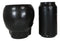 Pack Of 2 Black Ceramic Day Of The Dead Ghastly Skull Planter Bowl Pot Figurine