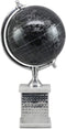 Ebros 16.75"H Black Desktop Swivel World Globe Aluminum Frame Marble Accent Base