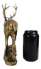 Large Wapiti Bull Elk Deer With Towering Antlers Rustic Statue In Gold Patina