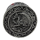 Ebros Gift Celtic Triad Red Gem Dragon Round Decorative Box Figurine 3.25"D