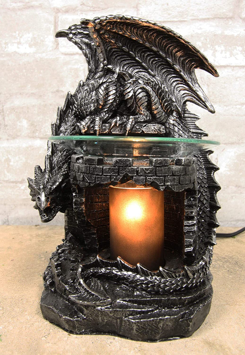 Ebros Castle Tower Sentry Dragon Electric Oil Burner Tart Warmer Night Light