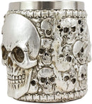 Ebros Gothic Silver Ossuary Graveyard Morphing Skulls Coffee Drinking Mug 16Oz