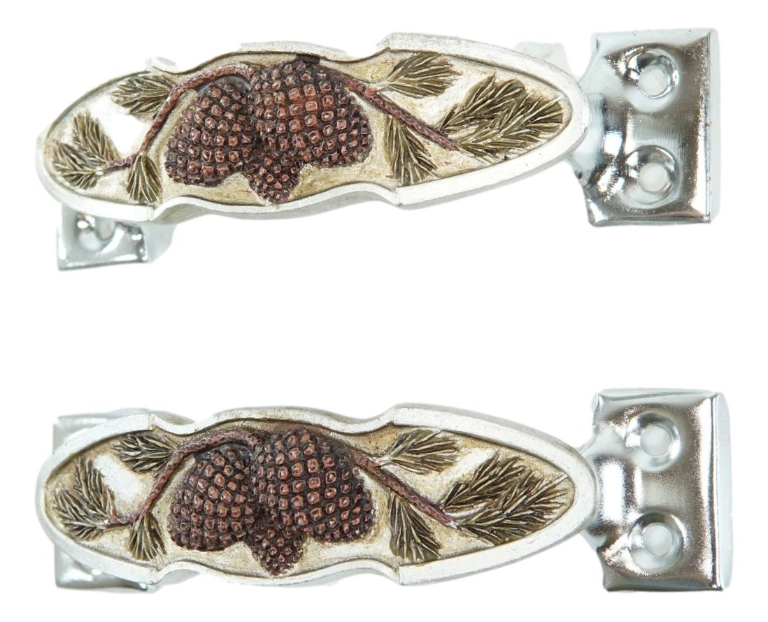 Rustic Western Pinecones Sprig Branch Drawer Cabinet Furniture Bar Pulls 2-Pack - Ebros Gift
