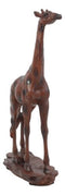 Ebros Safari Long Necked Giraffe Statue 8.25"Tall Faux Mahogany Wood Resin Animal Figurine