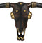 Large Rustic Western Steampunk Tooled Leather Steer Bull Cow Skull Wall Decor
