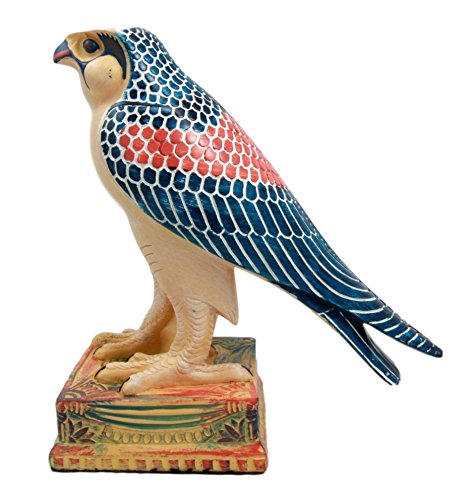 Ebros Egyptian God Horus Falcon On Pedestal Statue 6.25"Tall Figurine - Ebros Gift
