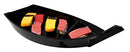 Ebros Japanese Traditional Black Lacquered Plastic Sushi Boat Serving Plate Display