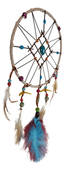 Set Of 2 Southwestern Tribal Indian Boho Chic Floral Feather Wall Dreamcatchers