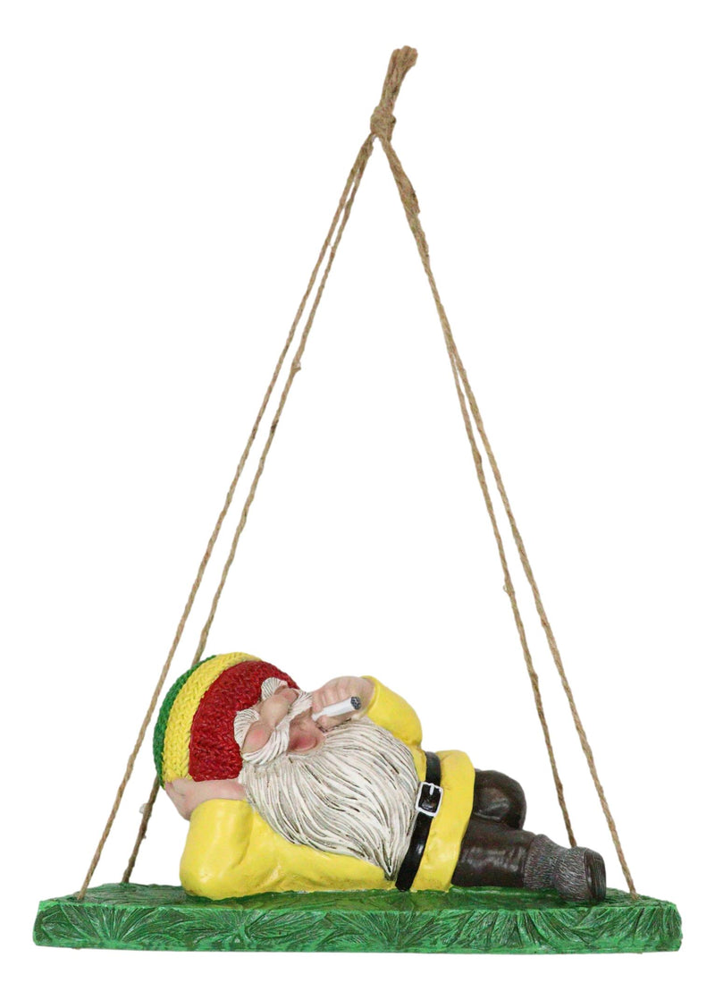 Whimsical Rasta Hippie Mr Gnome Smoking Stash On Weed Bench Wall Or Tree Hanger