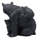 Large Realistic Forest Mother Black Bear With 2 Cubs Family Statue 12.25"Long