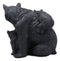 Large Realistic Forest Mother Black Bear With 2 Cubs Family Statue 12.25"Long