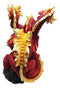 Magma Lava Volcano Hydra Three Headed Dragon Figurine 10.5" Height