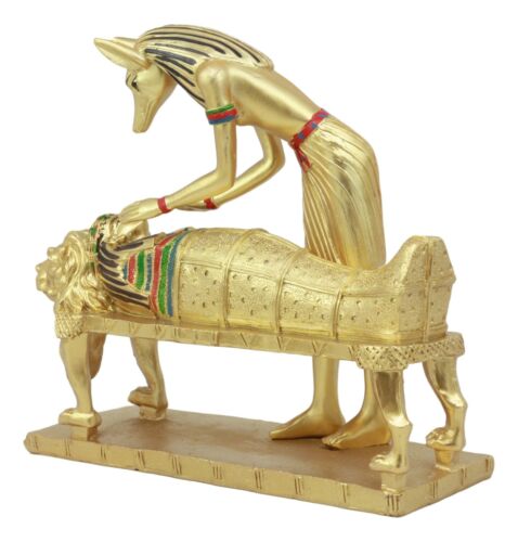 Ebros Egyptian God Of The Dead Golden Anubis Embalming Pharaoh Mummy Statue