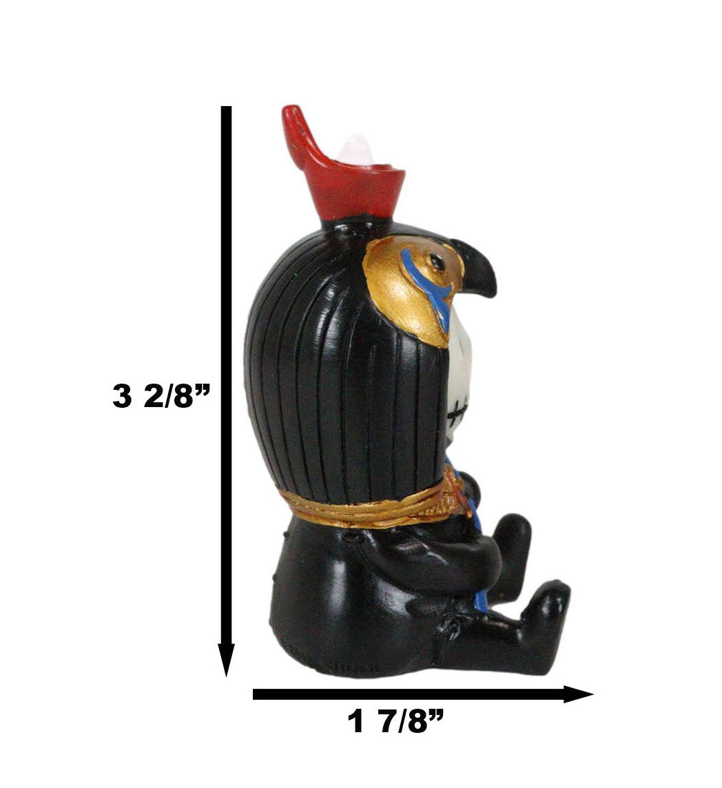 Ebros Egyptian Furrybones Horus Ra Falcon Bird God Holding Flail Figurine Small 3.75 Inch Tall Furry Bones Skeleton Decor Statue Gods and Goddesses of Egypt - Ebros Gift
