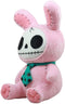 Larger Furry Bones Skeleton Pink Bunny With Green Polkadot Tie Plush Toy Doll