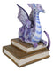 Amy Brown Purple Crater Moon Bookworm Dragon Sitting On Stack Of Books Figurine