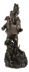 Rustic Western Desert Rodeo Cowboy On Rearing Horse With Lasso Ropes Figurine