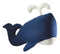 Fiona Walker England Handmade Organic Nautical Blue Whale Wall Decor Large 25"W