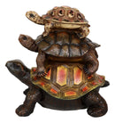 Nautical Marine Reptile 3 Stacked Acrobatic Turtles Tortoises Figurine Feng Shui