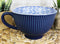 Blue Vintage Victorian Palm Leaves Design Large Porcelain Mug 19oz 5.25"D Set 6