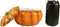 Ebros Orange Vegetable Pumpkin Soup Or Dessert Bowl With Lid Ceramic SET OF 4