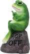 Ebros Hop Off! Feisty Toad Frog On Landscape Rock Statue Rainforest Animal Decor