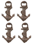 Ebros Rustic Vintage Solid Cast Iron Metal Nautical Ship Anchor Soda Beer Bottle Cap Opener 6.5" High Coastal Sea Bayou Boat Getty Port Anchors Party Decor Accent (4)
