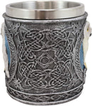 Ebros Dazed Snow White Owl With Celtic Tribal Tattoo Drinking Mug Cup 6"W
