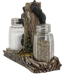 Ebros Rustic Woodland Black Bear Climbing Tree Branch Figurine Display Holder With Glass Salt And Pepper Shakers Bears Home And Kitchen Dining Decorative Statue 6.5" L Cabin Lodge Mountainside Decor