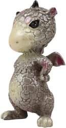 Ebros Small Gray Sulky Wyrmling Baby Hatchling Dragon with Pink Spots Figurine