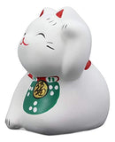 Ebros Japanese Lucky Charm Beckoning Cat White Maneki Neko With Baby Bib Mini Figurine