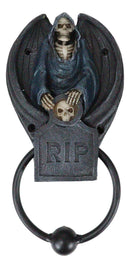 RIP Grim Reaper Door Knocker Resin Statue Figurine 8.1/2"H Skeleton Handpainted