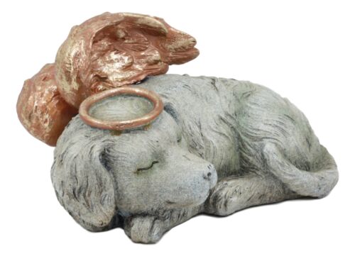 Ebros Heavenly Halo Angel Dog Urn Statue 8" Long Pet Memorial All Dogs Go to Heaven