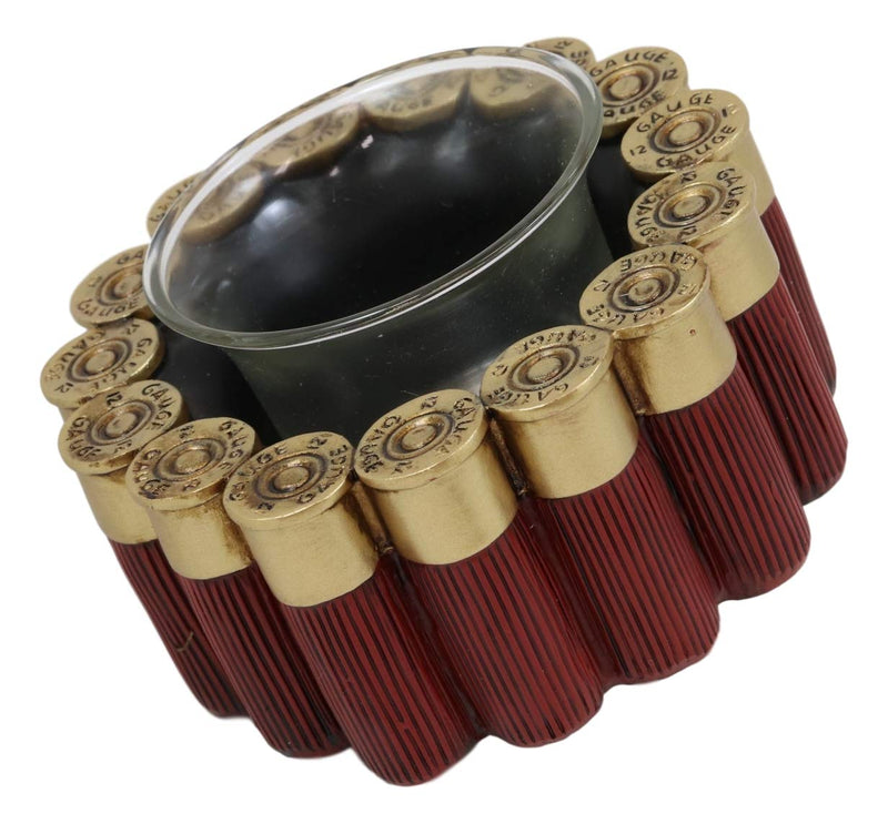 Ebros Western 12 Gauge Shotgun Shells Hunter's Ammo Shell Casing Votive Candle Holder Decorative Figurine 4" Long Rustic Country Accent Tea Light Candleholder