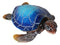 Nautical Ocean Blue Hues Giant Sea Turtle Swimming Figurine 9.5"Long Tortoise