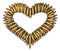 Western Rifle Ammo Shells Gold Tone Bullets Heart Wall Plaque Decorative Accent