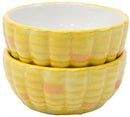 Ebros Ceramic Sliced Corn Kernels On Cob Coins Small 3oz Dipping Bowl Set Of 2
