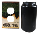 Pack of 2 Rustic Forest Bear Mother And Cub Double Receptacle Wall Outlet Plate