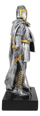 Ebros Caped Templar Medieval Crusader Knight Of The Cross Suit Of Armor Figurine