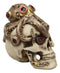 Ebros Sea Monster Golden Masked Octopus Wrapped Around Cyborg Robot Skull 5.25"H