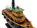Ebros 18" Long Handicraft Tugboat Boat Model Statue with Wood Base Stand Figure - Ebros Gift